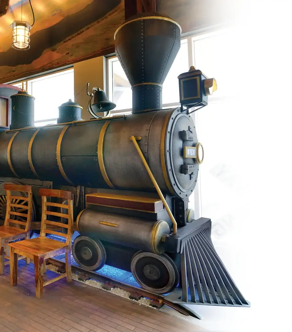 Train themed children's play area and waiting room feature designed for pediatric dental office