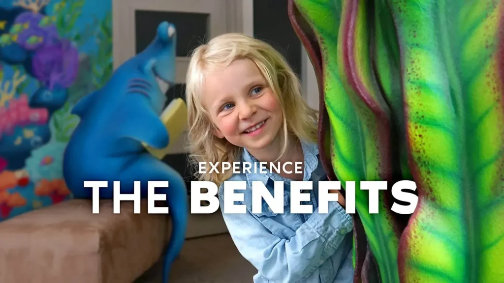 Child Engaging with Themed Decor in Healthcare or Family Space